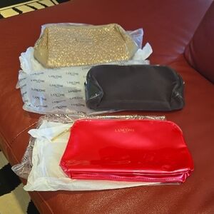 Pink, Gray, Gold Lancome Cosmetic Bag Set